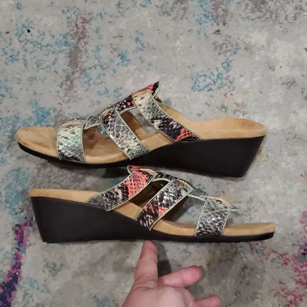 Vionic Colorful Snake Pattern Wedges - Picture 7 of 15